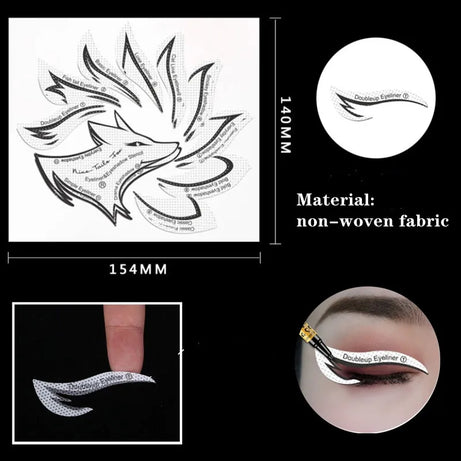 Women Eyes Makeup Stencils Winged Eyeliner Stencil Template Shaping Tools Eyebrows Eye Shadow Makeup Template Tool Stickers Card