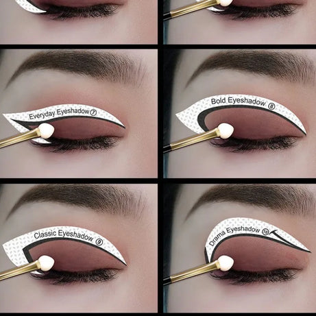 Women Eyes Makeup Stencils Winged Eyeliner Stencil Template Shaping Tools Eyebrows Eye Shadow Makeup Template Tool Stickers Card