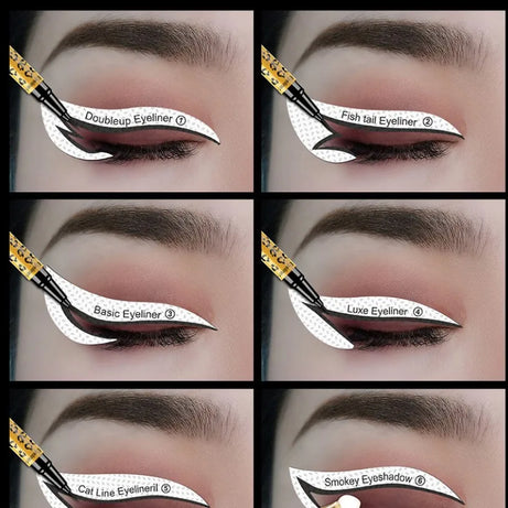 Women Eyes Makeup Stencils Winged Eyeliner Stencil Template Shaping Tools Eyebrows Eye Shadow Makeup Template Tool Stickers Card