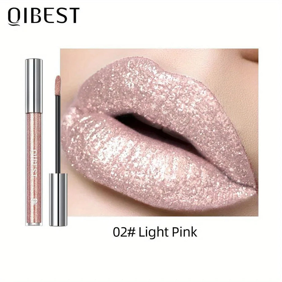 Metallic Glitter Liquid Lipstick Makeup Waterproof Lip Gloss Long-lasting Shimmer Metal Diamond Lip Glaze Tint Charming