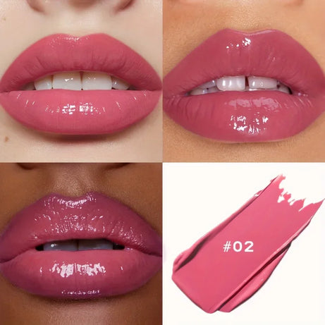1 pcs Long-Lasting Waterproof Lipstick, Glossy Mirror Finish, Non-Stick Matte Nude Shades for Plumper Lips
