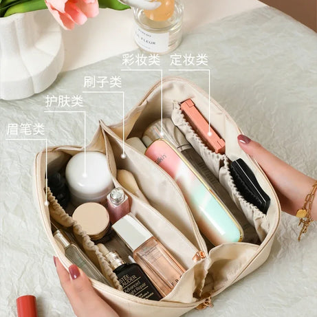 Large Capacity Cosmetic Bag Cosmetic Storage Bag PU Leather Portable Travel Toiletry Bag Women Cosmetic Bag Toiletries Organizer