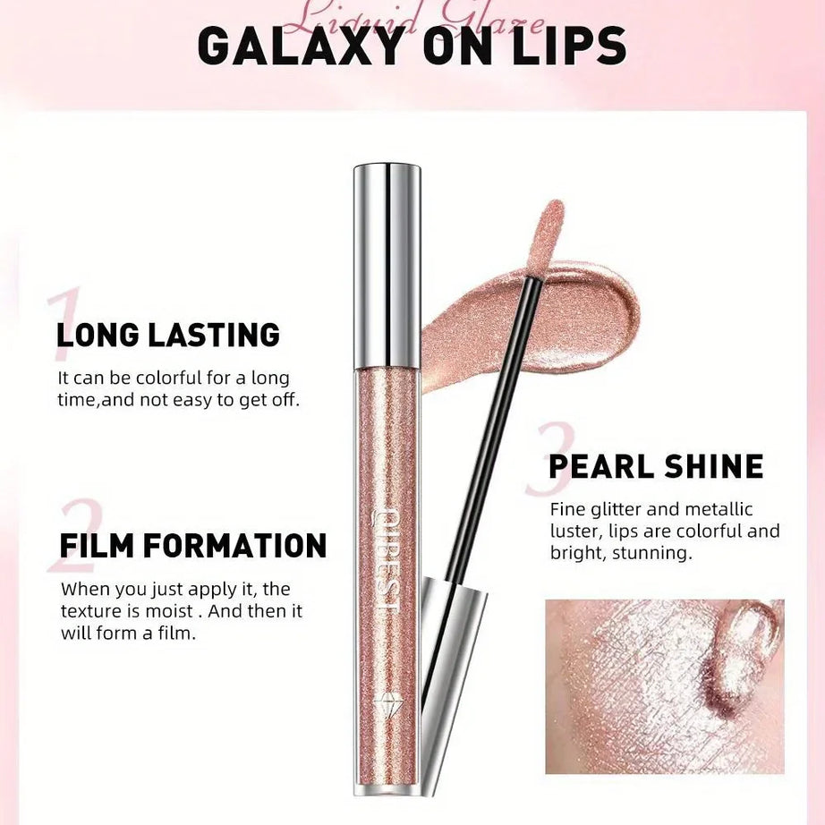 Metallic Glitter Liquid Lipstick Makeup Waterproof Lip Gloss Long-lasting Shimmer Metal Diamond Lip Glaze Tint Charming