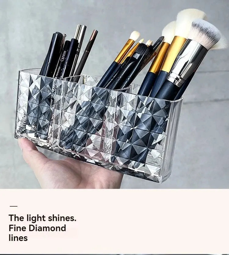 1Pcs/2Pcs Diamond Patterned Mirror Cabinet Storage Box, Bathroom, Bathroom, Cosmetics, Lipstick Storage Rack