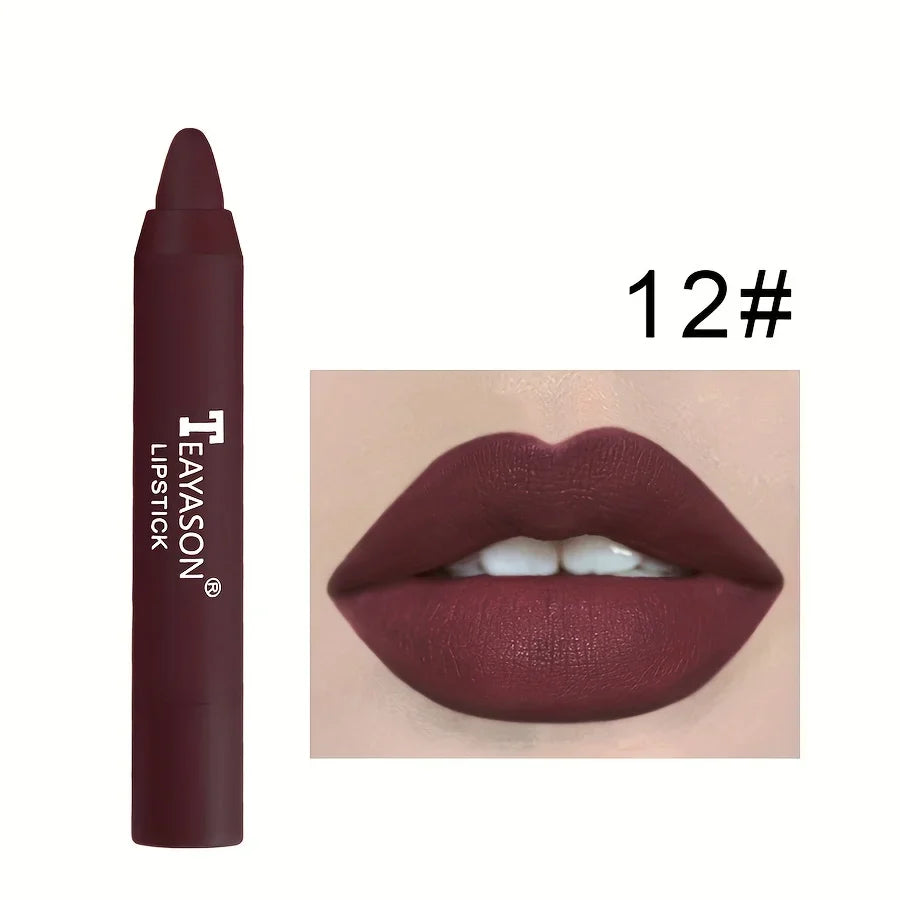 12 Colors Matte Misty Lipstick Set: Long-Lasting, Smudge-Proof, Sexy Velvet Lip Liners & Primer For Women's Makeup
