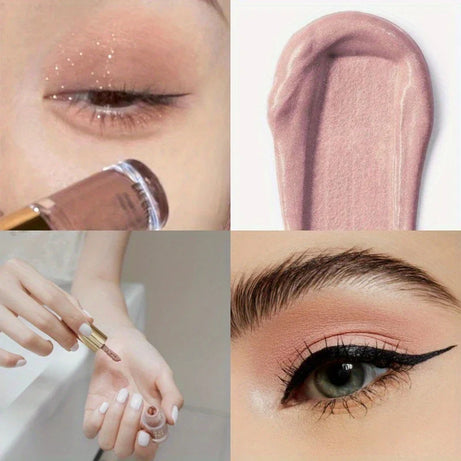 Liquid Eyeshadow Stick - Matte & Glitter for Contour & Eye Makeup,Blendable Creamy Texture,Long-Lasting Wear,Natural Eye Makeup