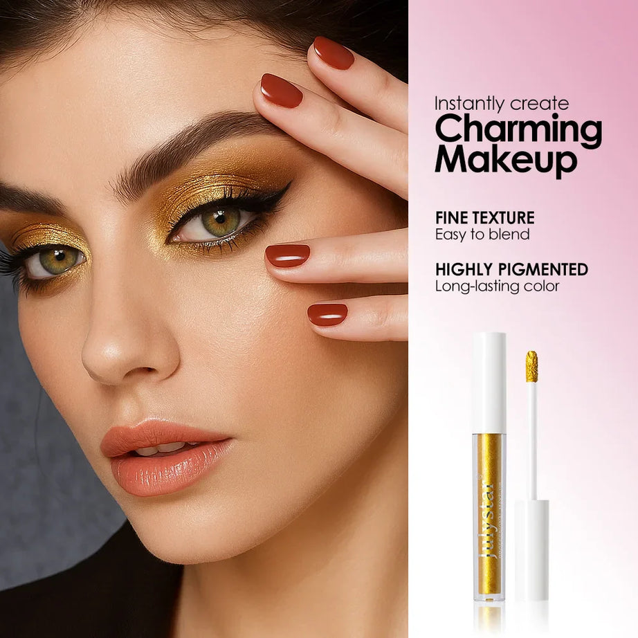 Waterproof Liquid Eyeshadow Metallic Gold Eye Shadow Stick Lasting Pearlescent 10 Colors Smoky Black Glitter Eye Highlighter Pen