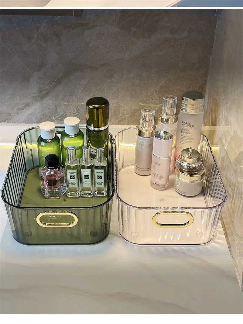 Rectangular Desktop Cosmetic Storage Drawer Stackable Storage Box Acrylic Rack Sundries Snack Makeup Storage Basket Organizer