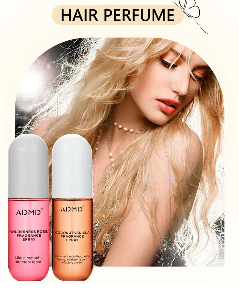 2 Pcs Coconut Rose Fragrance Spray Hair & Body Fragrance Mist Fresh Long Lasting Fragrance Perfume Travel Size Freshener Spray