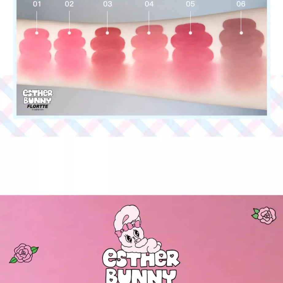 FLORTTE ×MIKKO ×ESTHER BUNNY CREAMY LIP CREAM Ice lens lip glaze water gloss lipstick