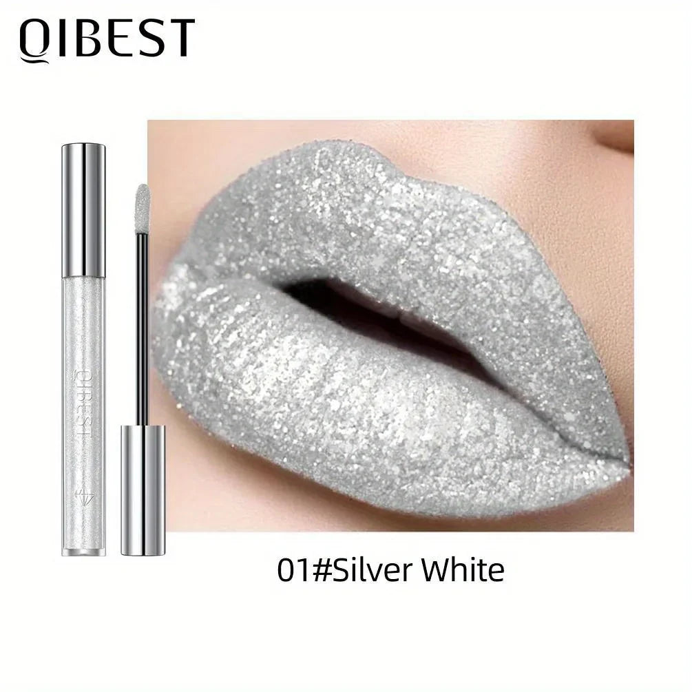 Metallic Glitter Liquid Lipstick Makeup Waterproof Lip Gloss Long-lasting Shimmer Metal Diamond Lip Glaze Tint Charming