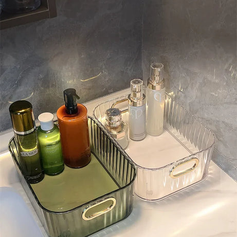 Rectangular Desktop Cosmetic Storage Drawer Stackable Storage Box Acrylic Rack Sundries Snack Makeup Storage Basket Organizer
