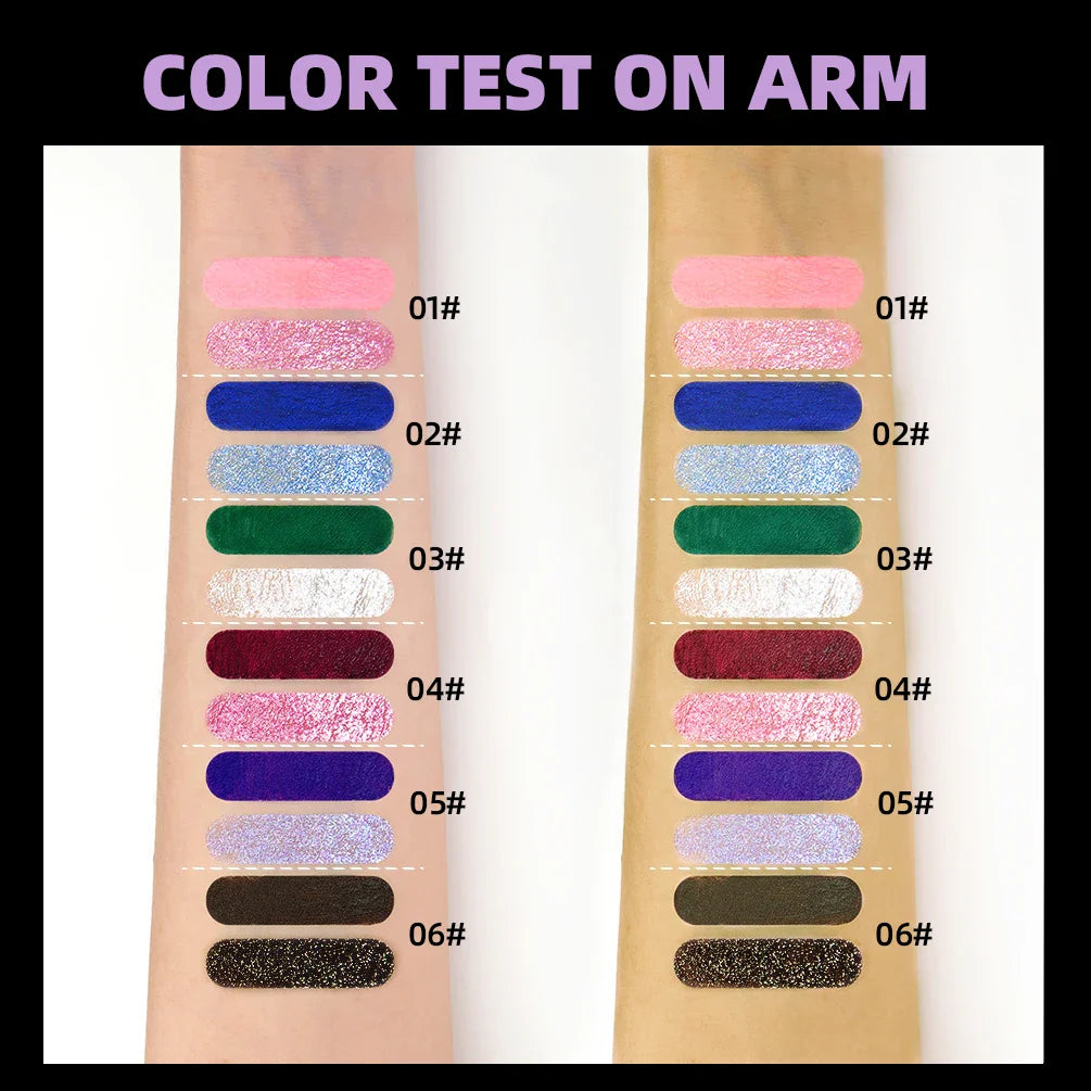 QIBEST Double Ended Diamond Glitter Mascara Lasting Colored Mascara Eyelashes Pink Blue Green Red Voluminous Mascara Rimel