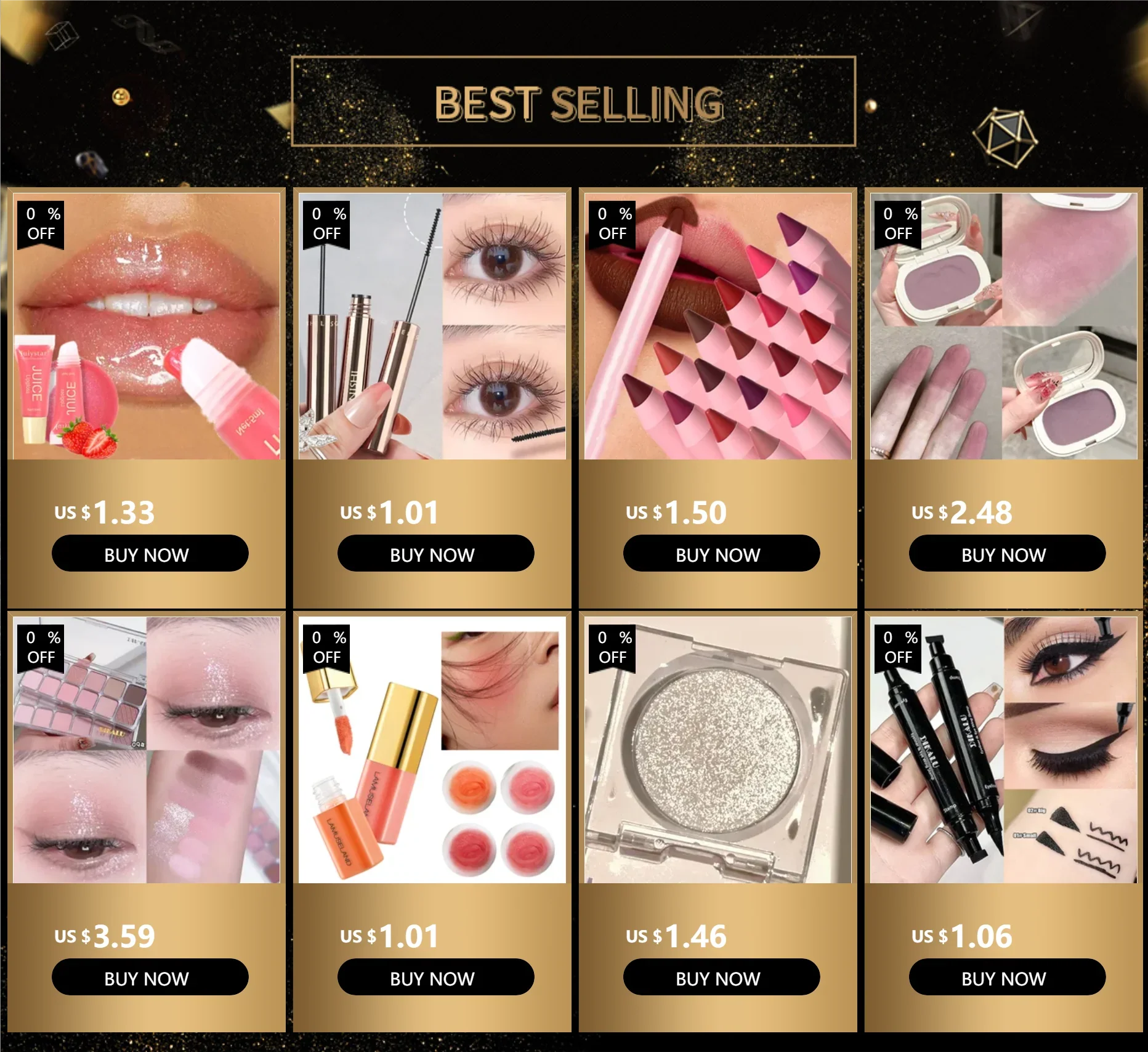 Rose Gold Sequin Glitter Mascara Shiny Eyelashes Quick Dry Waterproof Curling Thick Diamond Colored Mascara Shimmer Eye Makeup