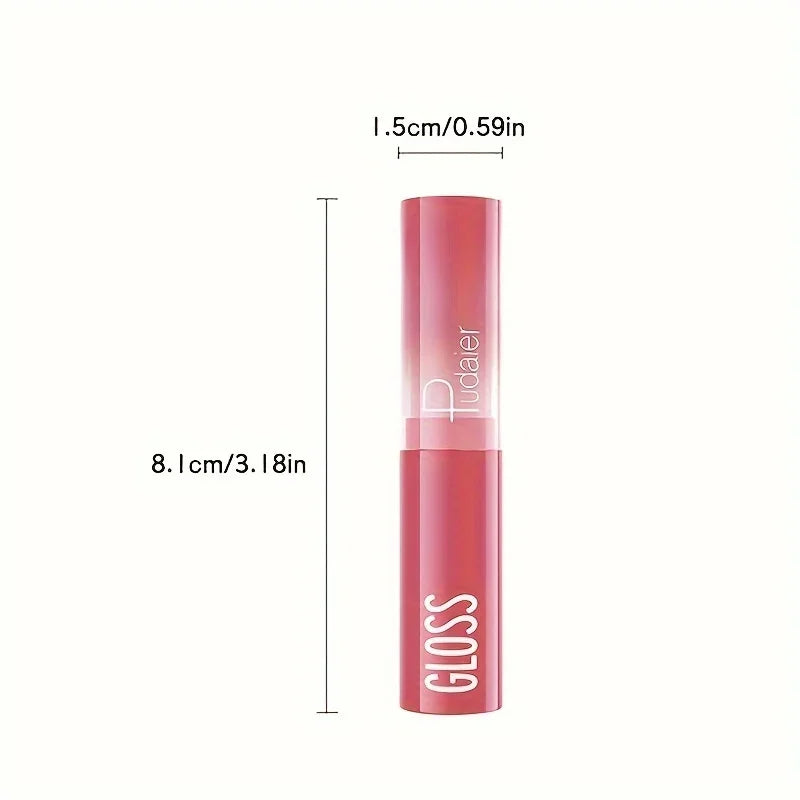 1 pcs Long-Lasting Waterproof Lipstick, Glossy Mirror Finish, Non-Stick Matte Nude Shades for Plumper Lips