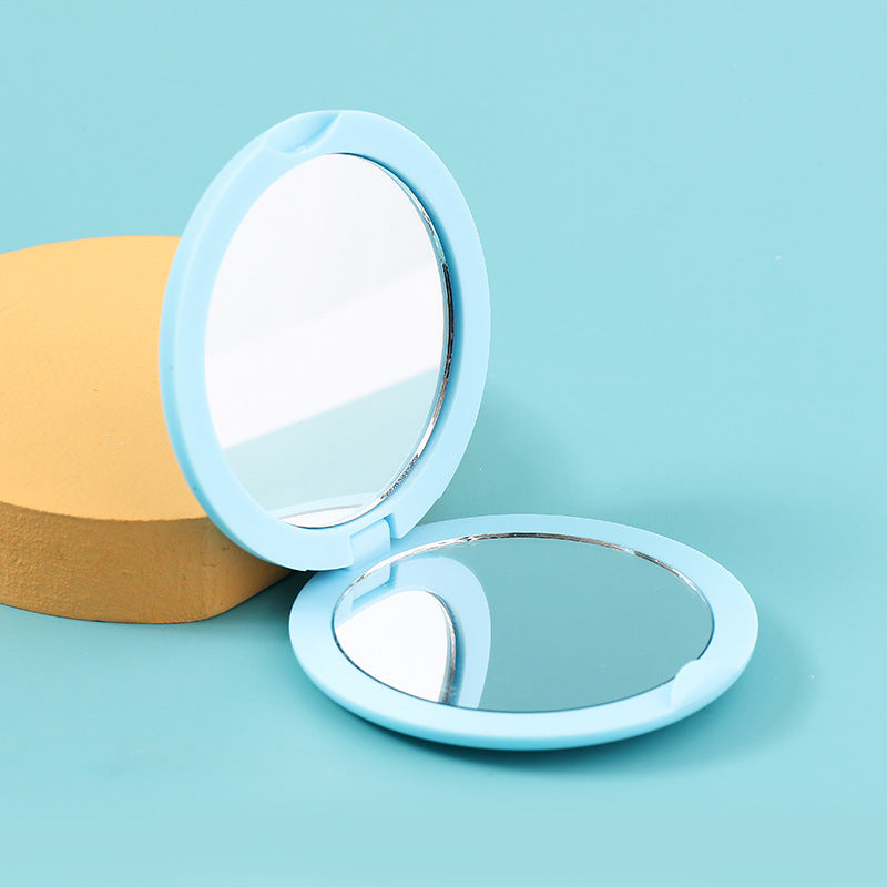 Folding Double-Sided Cosmetic Mirrors for Women Gifts with Flowing Sparkling Sand Mini Makeup Mirror Compact Pocket Mirrors Pink