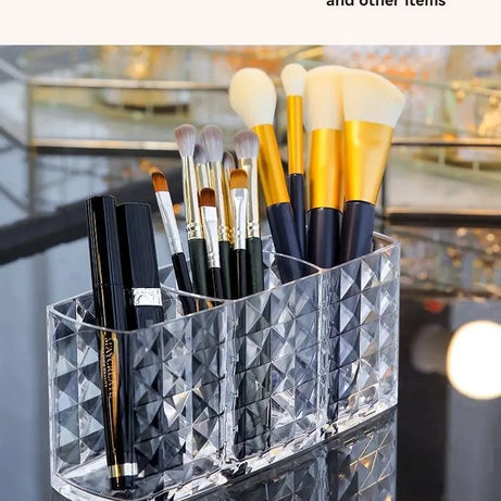 1Pcs/2Pcs Diamond Patterned Mirror Cabinet Storage Box, Bathroom, Bathroom, Cosmetics, Lipstick Storage Rack