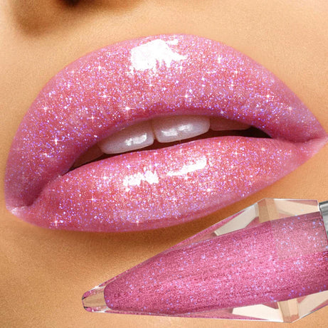8 Color Glitter Shimmer Lip Gloss Moisturizing Lip Tinted Fuller Lip Effect Diamond Liquid Lipstick Makeup Sexy Lip Care Gifts