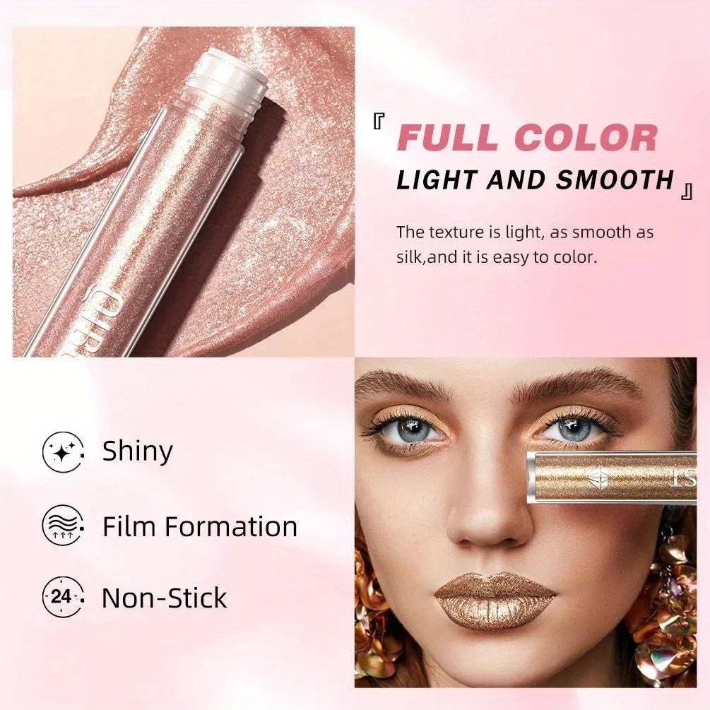 Metallic Glitter Liquid Lipstick Makeup Waterproof Lip Gloss Long-lasting Shimmer Metal Diamond Lip Glaze Tint Charming