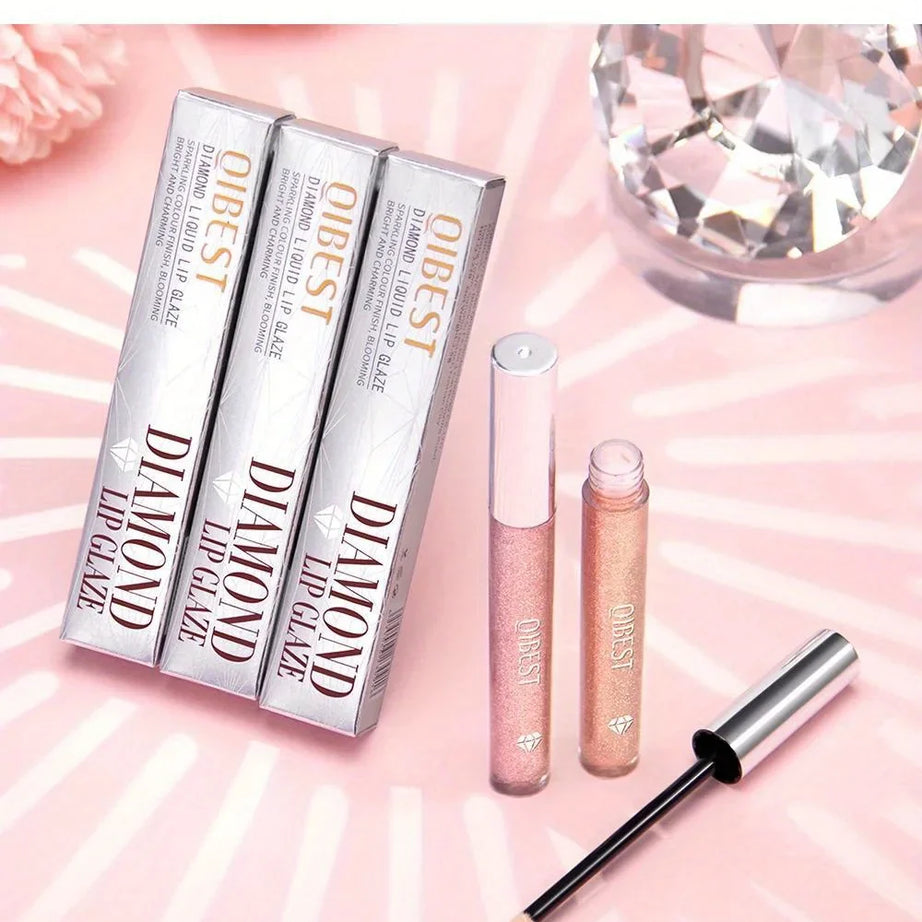 Metallic Glitter Liquid Lipstick Makeup Waterproof Lip Gloss Long-lasting Shimmer Metal Diamond Lip Glaze Tint Charming