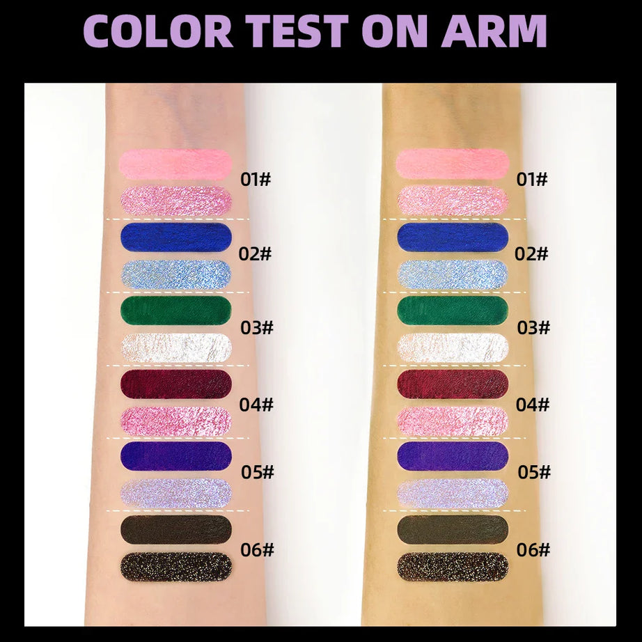 QIBEST Double Ended Diamond Glitter Mascara Lasting Colored Mascara Eyelashes Pink Blue Green Red Voluminous Mascara Rimel