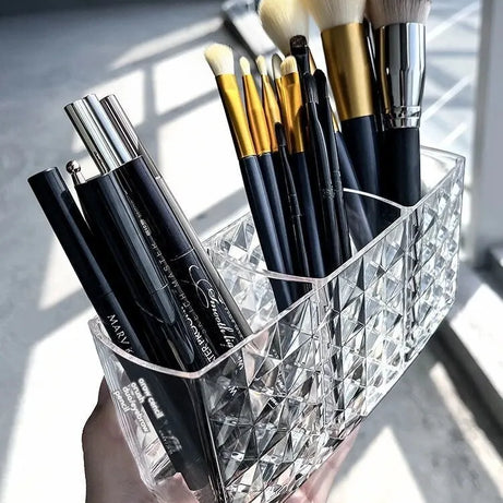 1Pcs/2Pcs Diamond Patterned Mirror Cabinet Storage Box, Bathroom, Bathroom, Cosmetics, Lipstick Storage Rack