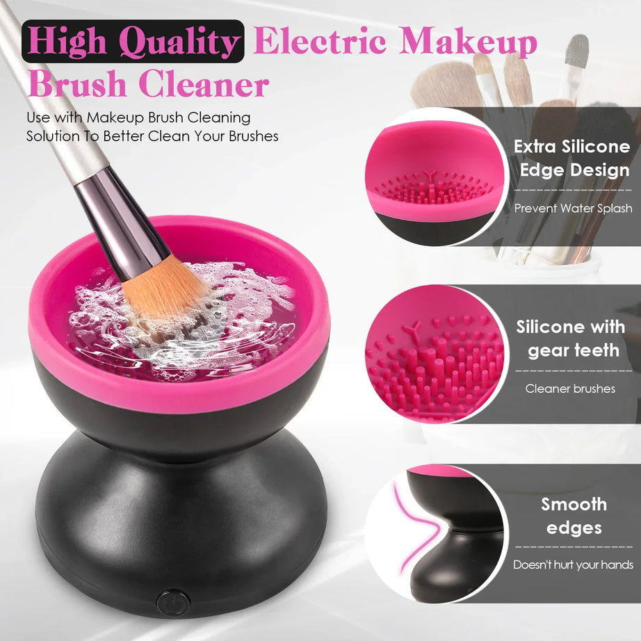 Makeup Brush Cleaner Machine Electric Silicone Cosmetic Brush Cleaner Tool Deep Cleaning Box Makeup Brushes Cleaning Artifact