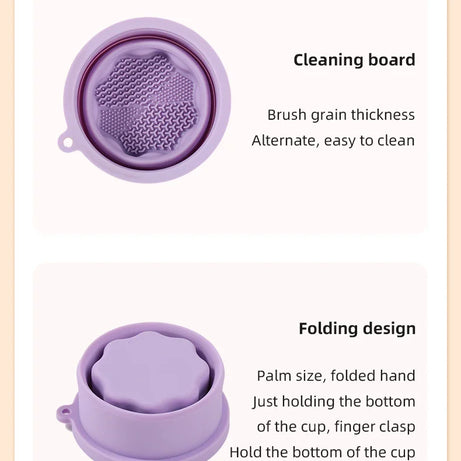 Multifunction Silicone Folding Makeup Brush Cleaning Cup Cleaning and drying 2-in-1 storage cup Beauty Cosmetic Brush Scrub Cup