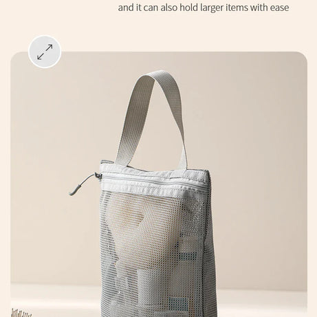 23x26cm Portable Toiletry Bag with Handy Handle Large Capacity Mesh Toiletry  Storage Bag Makeup Bag for Business Trips Travel