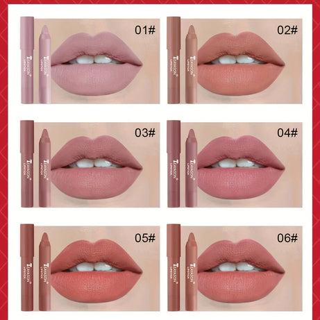 12 Colors Matte Misty Lipstick Set: Long-Lasting, Smudge-Proof, Sexy Velvet Lip Liners & Primer For Women's Makeup