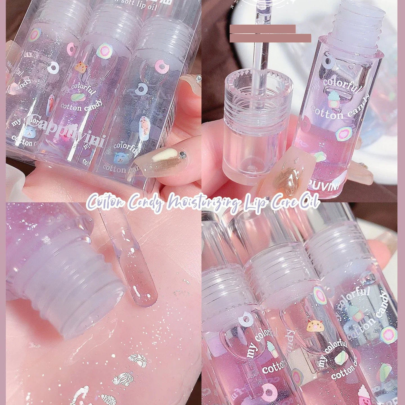 3Pcs/box Transparent Glitter Lip Gloss Set Clear Water Light Lip Glaze Moisturizer Color Changing Lip Oil Jelly Mirror Lipsticks
