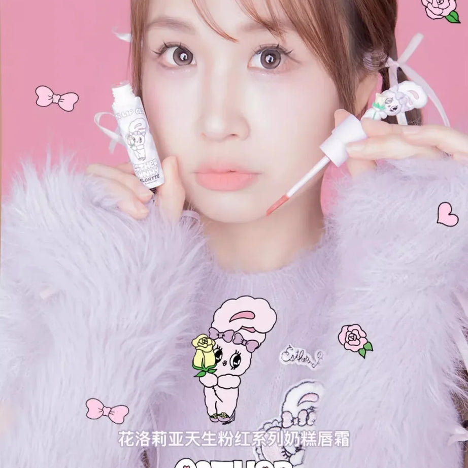 FLORTTE ×MIKKO ×ESTHER BUNNY CREAMY LIP CREAM Ice lens lip glaze water gloss lipstick