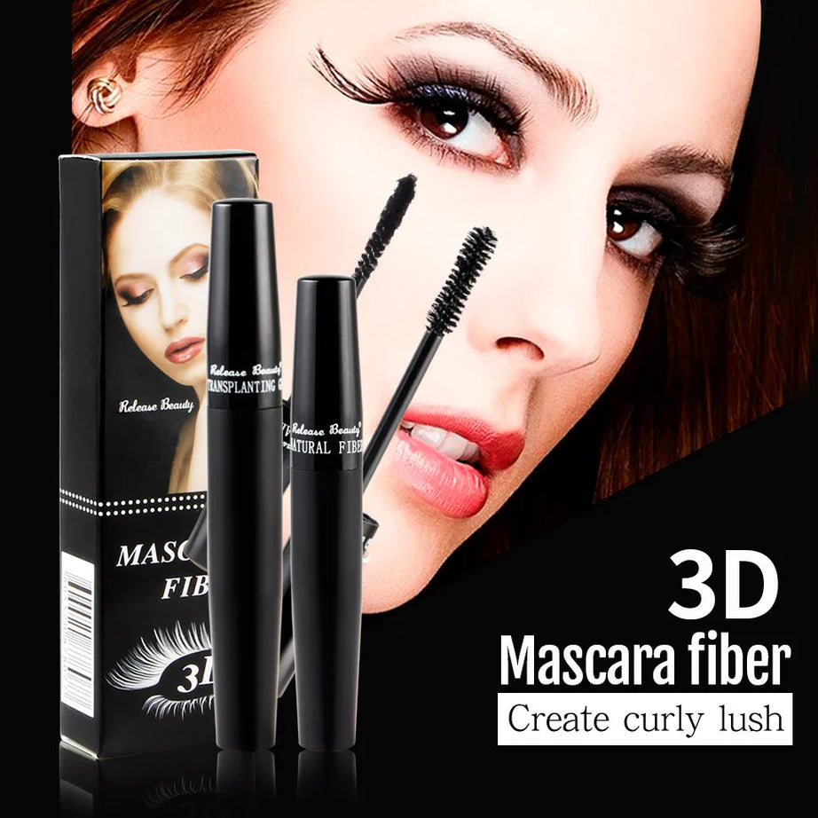 3D Lash Volumizing Mascara 2-Piece Set, Lengthening & Curling Effect, Waterproof Smudge-Proof for Dramatic Long Lashes, Black