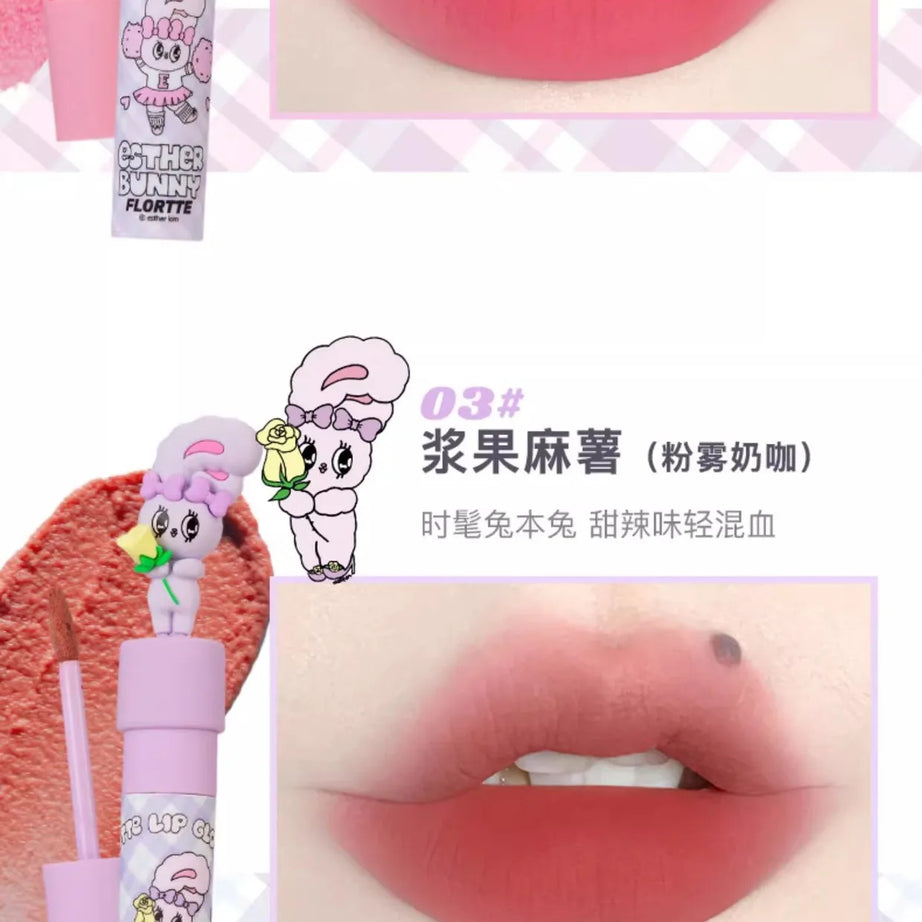 FLORTTE ×MIKKO ×ESTHER BUNNY CREAMY LIP CREAM Ice lens lip glaze water gloss lipstick