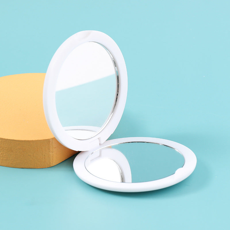Folding Double-Sided Cosmetic Mirrors for Women Gifts with Flowing Sparkling Sand Mini Makeup Mirror Compact Pocket Mirrors Pink