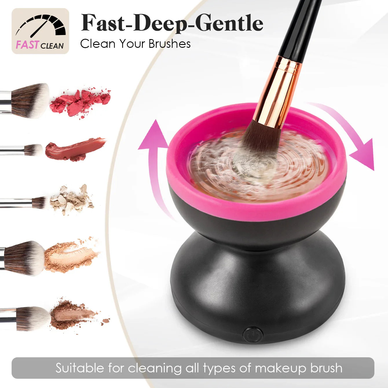 Makeup Brush Cleaner Machine Electric Silicone Cosmetic Brush Cleaner Tool Deep Cleaning Box Makeup Brushes Cleaning Artifact