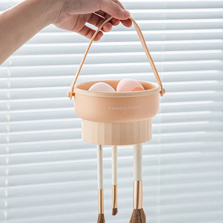 Makeup Brush Cleaning Bowl Beauty Egg Cleaning Tool Storage Set Brush Powder Puff Dry Cleaning Silicone Drying Shelf