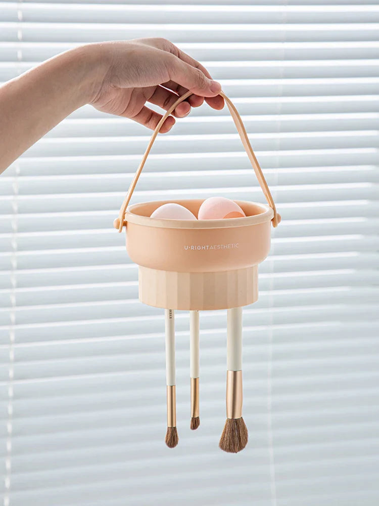 Makeup Brush Cleaning Bowl Beauty Egg Cleaning Tool Storage Set Brush Powder Puff Dry Cleaning Silicone Drying Shelf