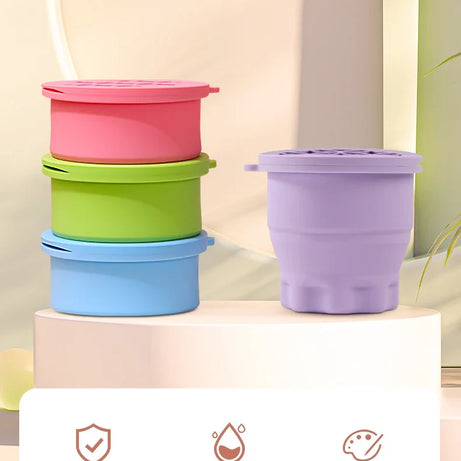 Multifunction Silicone Folding Makeup Brush Cleaning Cup Cleaning and drying 2-in-1 storage cup Beauty Cosmetic Brush Scrub Cup