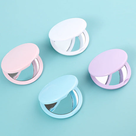 Folding Double-Sided Cosmetic Mirrors for Women Gifts with Flowing Sparkling Sand Mini Makeup Mirror Compact Pocket Mirrors Pink