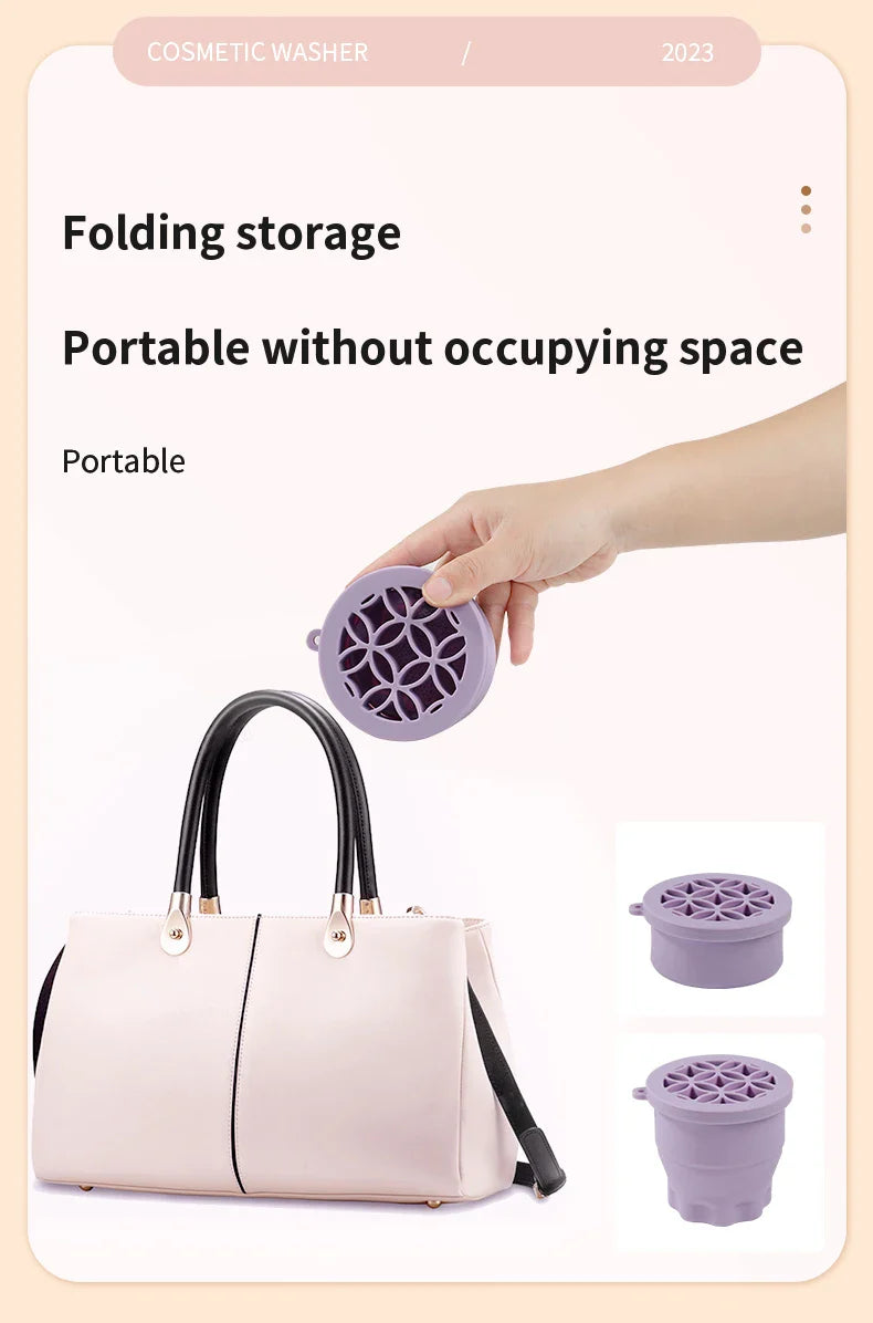 Multifunction Silicone Folding Makeup Brush Cleaning Cup Cleaning and drying 2-in-1 storage cup Beauty Cosmetic Brush Scrub Cup