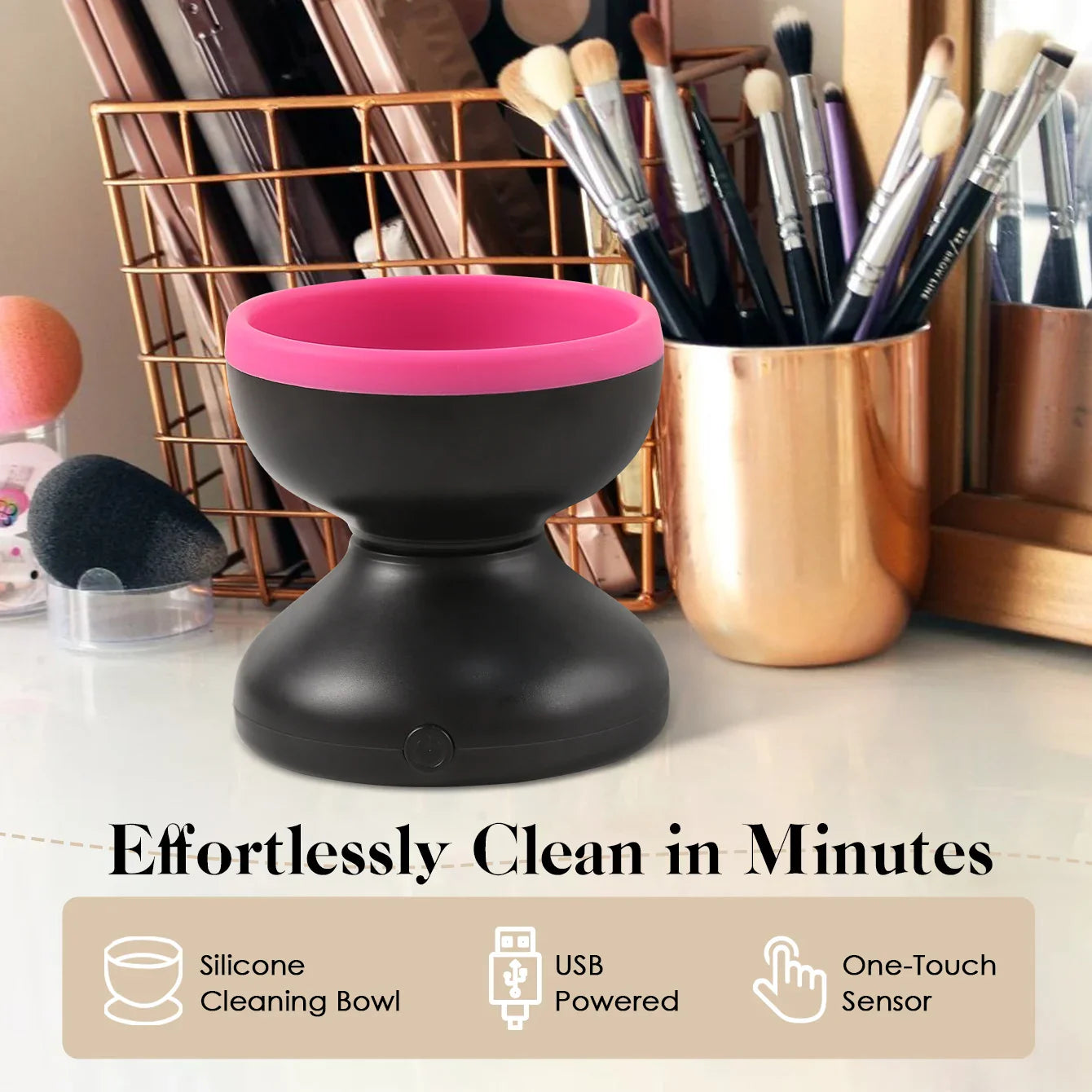 Makeup Brush Cleaner Machine Electric Silicone Cosmetic Brush Cleaner Tool Deep Cleaning Box Makeup Brushes Cleaning Artifact