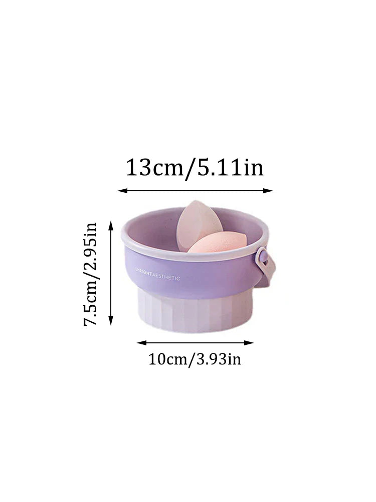 Makeup Brush Cleaning Bowl Beauty Egg Cleaning Tool Storage Set Brush Powder Puff Dry Cleaning Silicone Drying Shelf