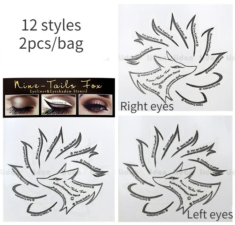 Women Eyes Makeup Stencils Winged Eyeliner Stencil Template Shaping Tools Eyebrows Eye Shadow Makeup Template Tool Stickers Card