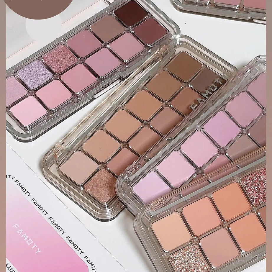 12-Color Low Saturation Matte Eyeshadow Palette Tea Apricot Earth Tones Long Lasting All-Matte Eye Makeup for Daily Use