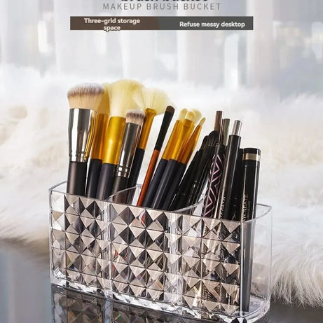 1Pcs/2Pcs Diamond Patterned Mirror Cabinet Storage Box, Bathroom, Bathroom, Cosmetics, Lipstick Storage Rack